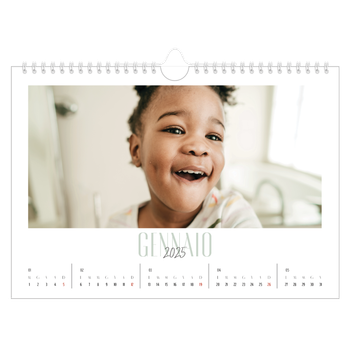 Calendario Fotografico A4 Orizzontale — Tipografia mista