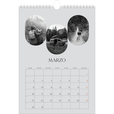 Calendario personalizzato A4 — La strada aperta [Marzo]