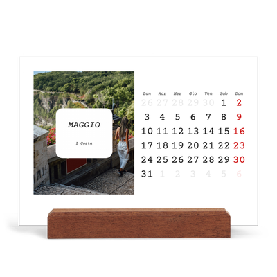 Calendario con supporto in legno orizzontale  — Tutta la storia [copertina]