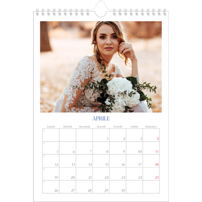 Calendario personalizzato A4 — Classico cobalto [Aprile]