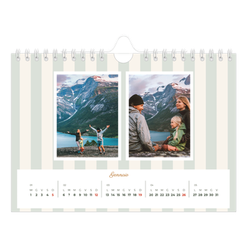 Calendario Fotografico A5 Orizzontale — Scrittura e strisce
