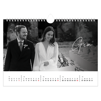 Calendario Fotografico A4 Orizzontale — Scrittura elegante