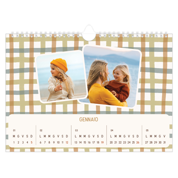 Calendario Fotografico A4 Orizzontale — Fantasia rétro