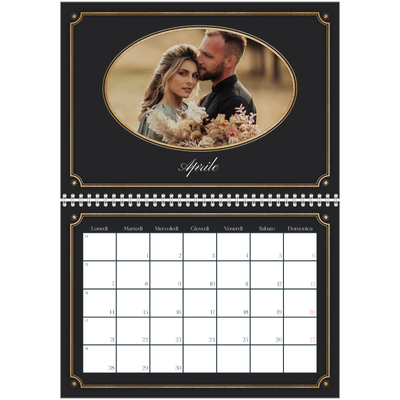 Calendario A4 Doppio — Classico vintage [Aprile]