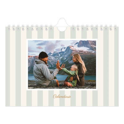 Calendario fotografico A5 — Scrittura e strisce [copertina]