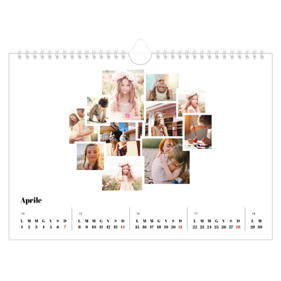 Calendario fotografico A4 — Forme di collage [Aprile]