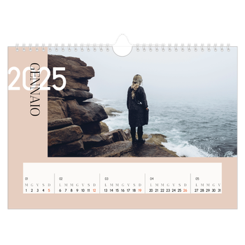 Calendario Fotografico A4 Orizzontale — Testo sovrapposto