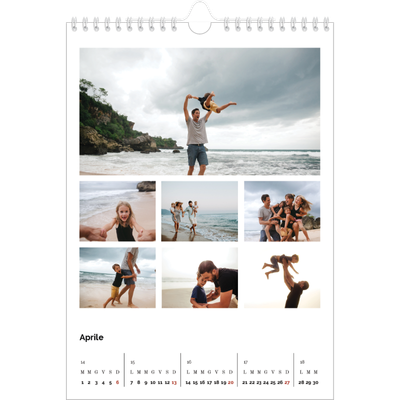 Calendario personalizzato A4 — Griglia fotografica [Aprile]