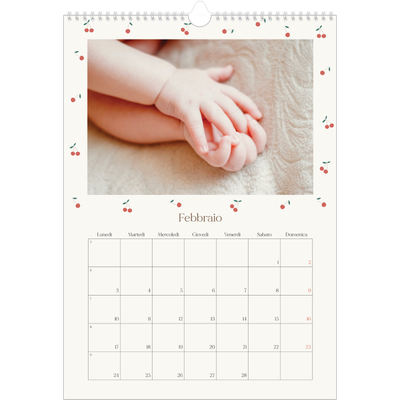 Calendario A3 verticale — Ciliegie [Febbraio]