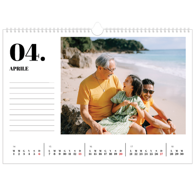 Calendario A3 orizzontale  — Serif e momenti [Aprile]
