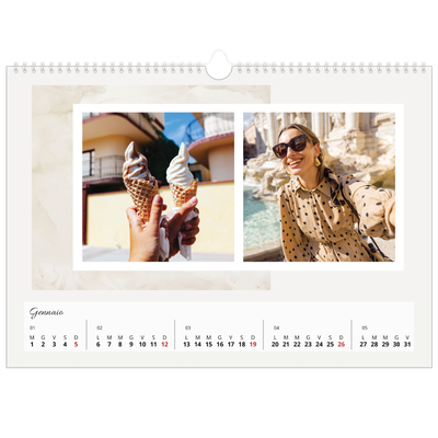 Calendario A3 orizzontale  — Toni spenti [Gennaio]