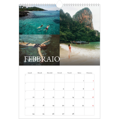 Calendario A3 verticale — Graziato semplice [Febbraio]