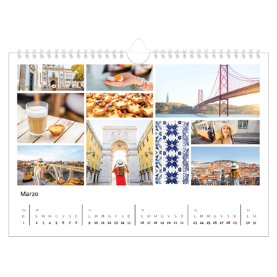 Calendario fotografico A4 — Struttura [Marzo]