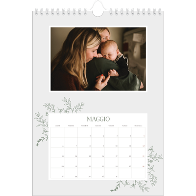 Calendario personalizzato A4 — Fiori disegnati a mano [copertina]