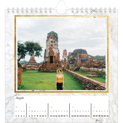 Calendari quadrati — Albero fotografico d'oro [copertina]