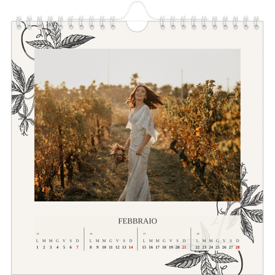 Calendari quadrati — Inchiostro e edera [Febbraio]