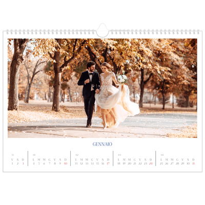 Calendario A3 orizzontale  — Classico cobalto [Gennaio]