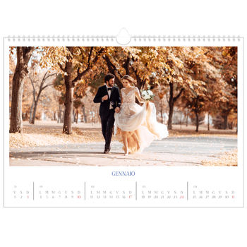 Calendario Fotografico A3 Orizzontale — Classico cobalto