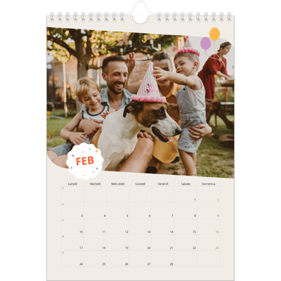 Calendario personalizzato A4 — Compleanno iconico [Febbraio]