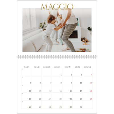Calendario A4 Doppio — Testo in grande d'oro [copertina]
