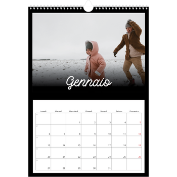 Calendario personalizzato A3 — Minimale nero