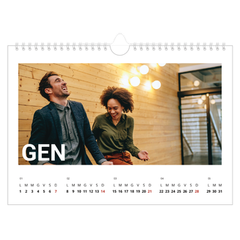 Calendario Fotografico A4 Orizzontale — Mese in grande