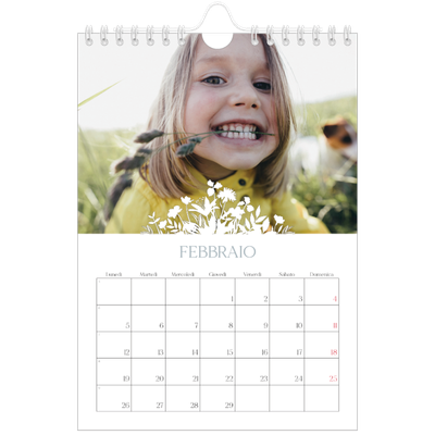 Calendario fotografico A5 — Motivo floreale [Febbraio]