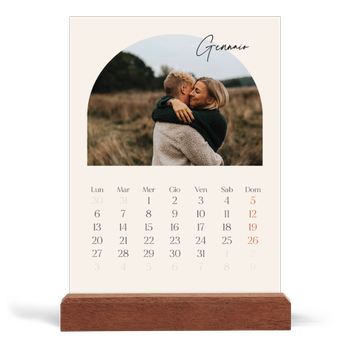 Calendario con supporto in legno verticale — Ricordi ad arco
