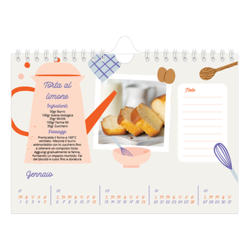 Calendario Fotografico A5 Orizzontale — Un anno di ricette