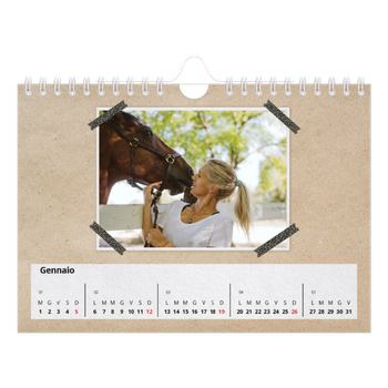 Calendario Fotografico A5 Orizzontale — Nastro adesivo artigianale