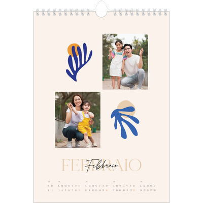 Calendario personalizzato A4 — Corallo [Febbraio]