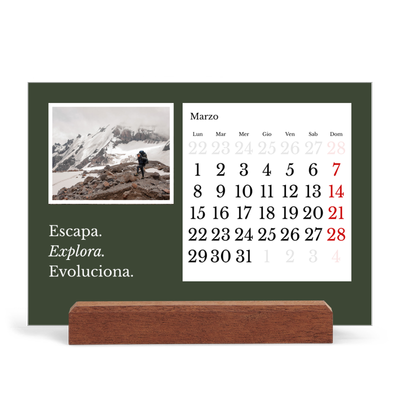 Calendario con supporto in legno orizzontale  — Terra editoriale [Marzo]