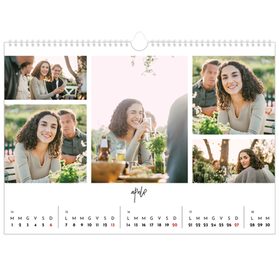 Calendario A3 orizzontale  — Disposizioni fotografiche [Aprile]