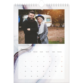 Calendario personalizzato A4 — Carta marmorizzata
