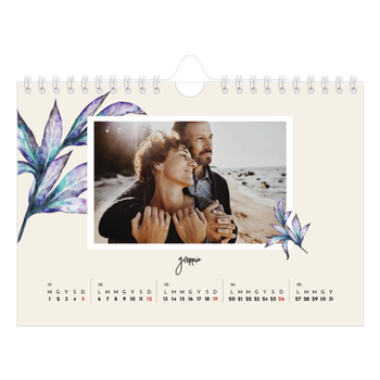 Calendario Fotografico A5 Orizzontale — Fiori dipinti