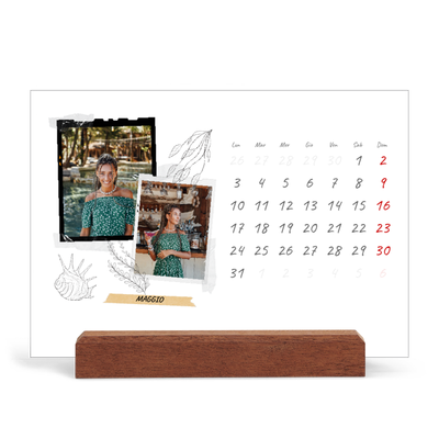 Calendario con supporto in legno orizzontale  — Album ricordi con stile [copertina]