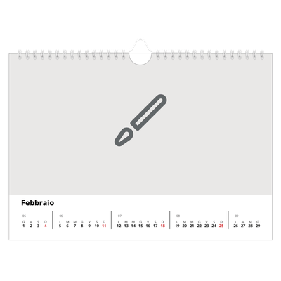 Calendario fotografico A4 — Disegna il tuo prodotto [Febbraio]