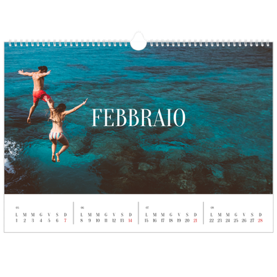 Calendario A3 orizzontale  — Fuga infinita [Febbraio]