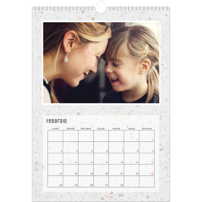 Calendario personalizzato A4 — Sfondi marmo [Febbraio]