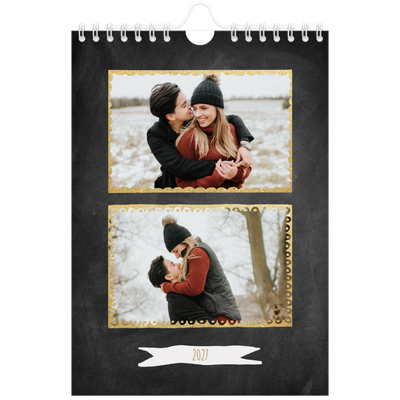 Calendario fotografico A5 — Cornici dorate [copertina]