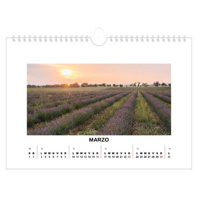 Calendario fotografico A4 — Foto semplice [Marzo]