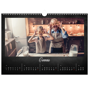 Calendario Fotografico A3 Orizzontale — Stile lavagna