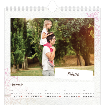 Calendario Fotografico Quadrato — Carta da regalo floreale