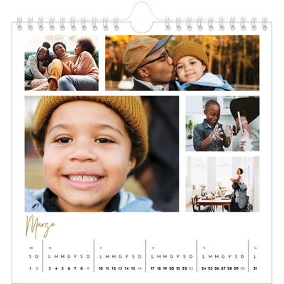 Calendari quadrati — Testo scarabocchiato [Marzo]