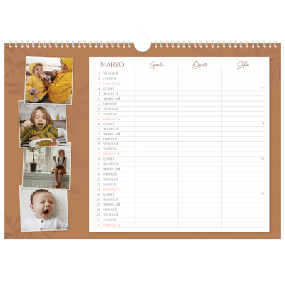 Calendario fotografico A3 — Calendario terra a terra - Famiglia di 3 [Marzo]