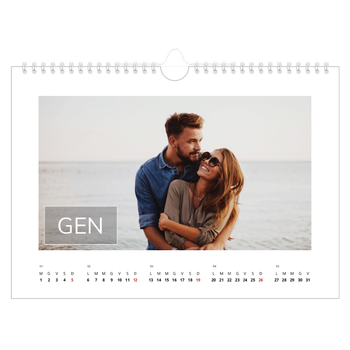 Calendario Fotografico A4 Orizzontale — Data in sovraimpressione
