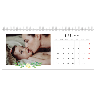 Calendari da tavolo — Illustrazioni floreali [Febbraio]