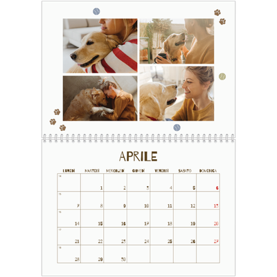 Calendario A4 Doppio — Cucciolo giocherellone [Aprile]