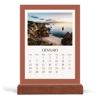 Calendario con supporto in legno verticale — Colori classici