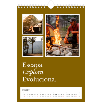 Calendario personalizzato A4 — Terra editoriale [Maggio]